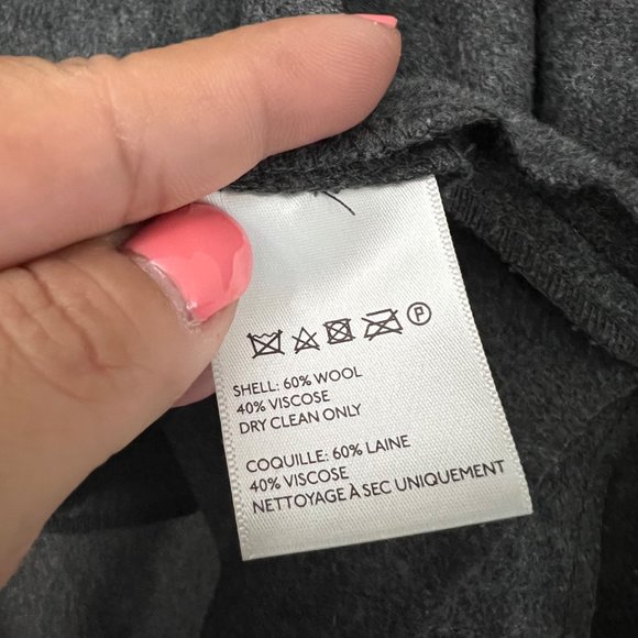 Staring At Stars Womens Gray Black Wool Blend Open Waterfall Front Cardigan M - Picture 6 of 7